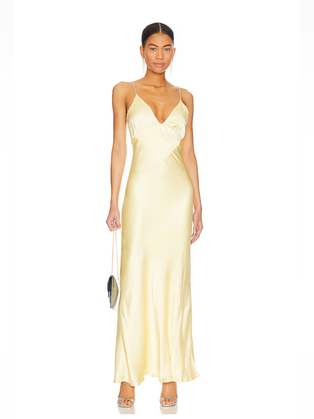 Bardot Capri Diamonte Slip Dress in Canary Yellow - XS